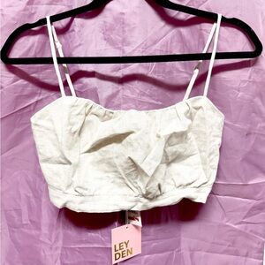 Linen Blend Crop Top